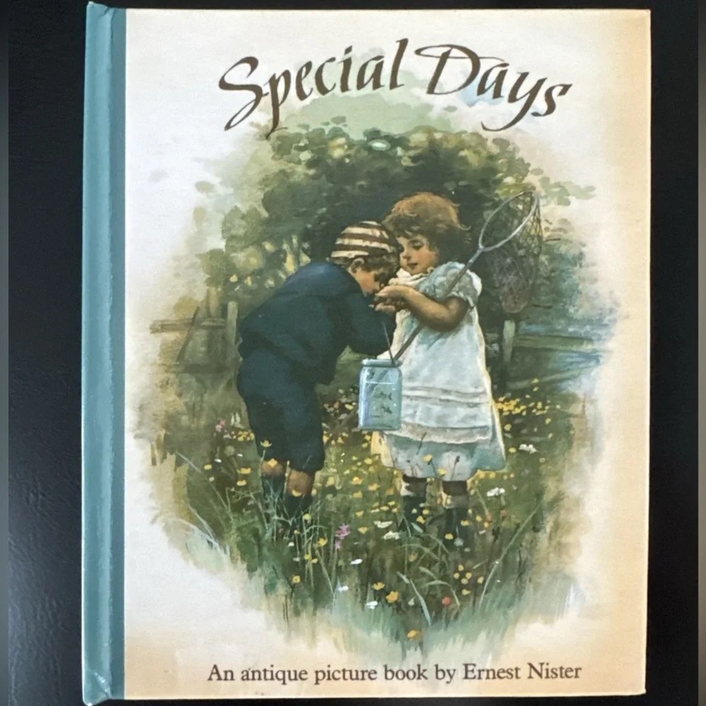 Vintage Antique Picture Pop-Up Book Special Day By Ernest Nister Tan Beige Green